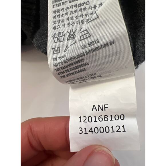 ABERCROMBIE & FITCH COTTON CASHMERE BLEND V-NECK MUSCLE GRAY SIZE XL - Picture 9 of 9